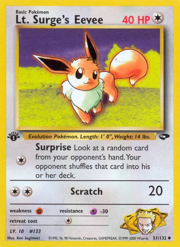 Lt. Surge's Eevee Pokemon card