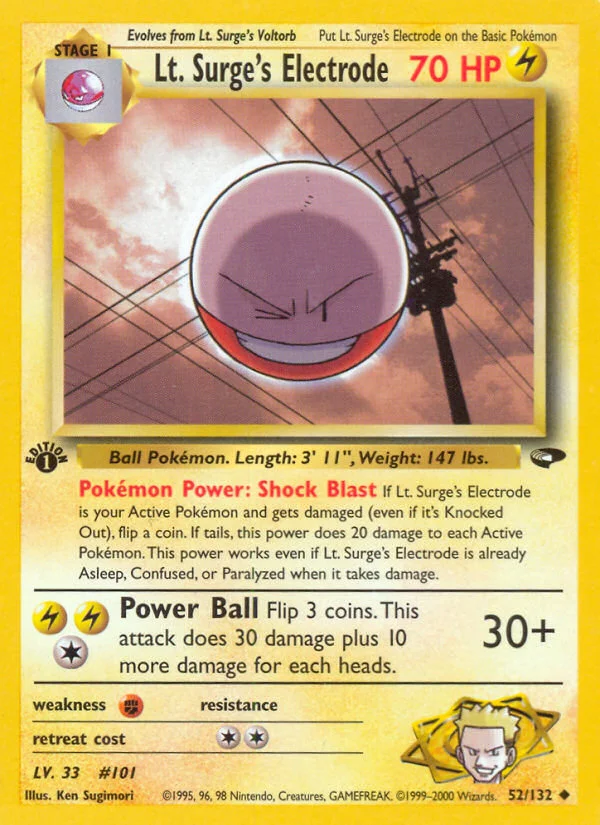 Lt. Surge's Electrode Pokemon card