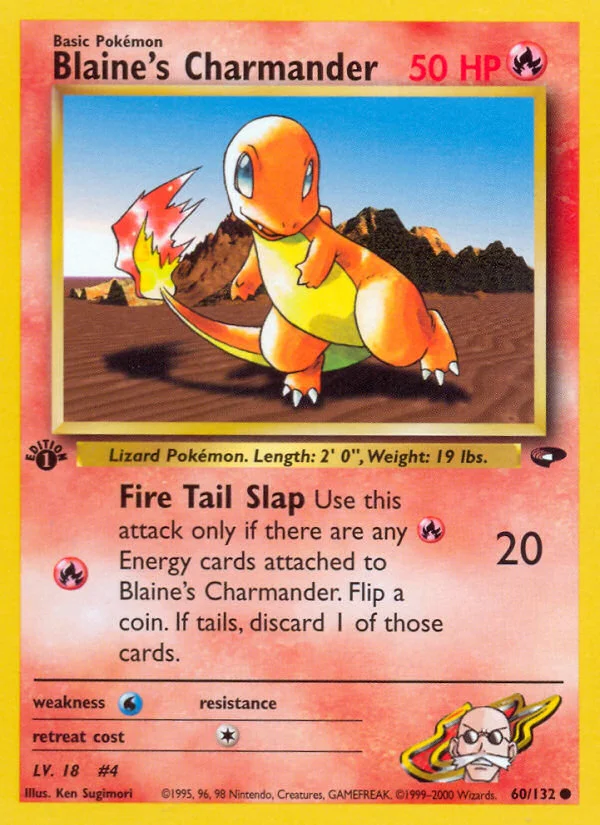 Blaine's Charmander Pokemon card