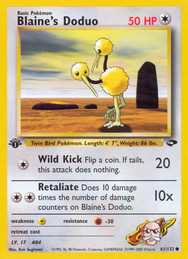 Blaine's Doduo Pokemon card