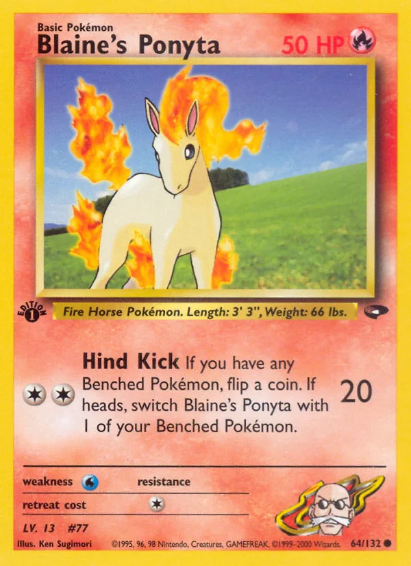 Blaine's Ponyta Pokemon card