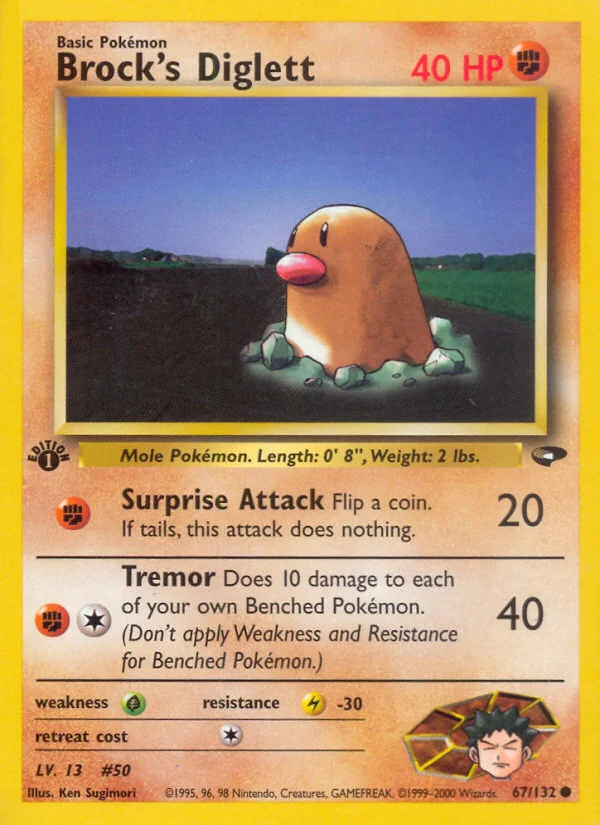 Brock's Diglett Pokemon card