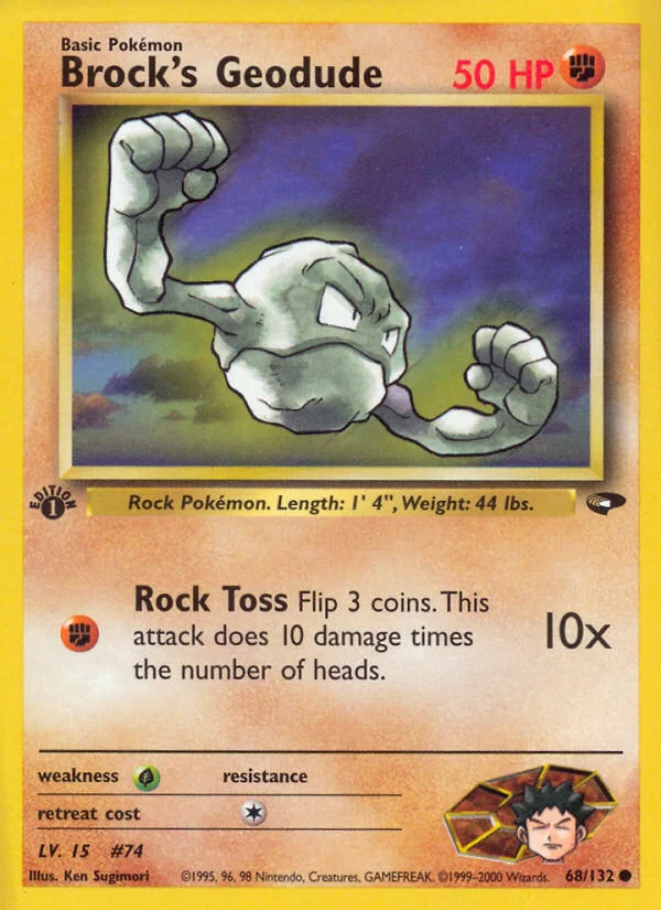 Brock's Geodude Pokemon card