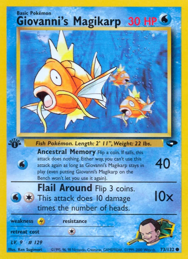 Giovanni's Magikarp Pokemon card