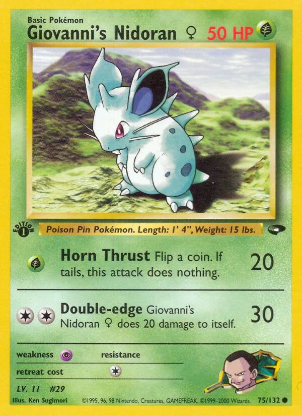 Giovanni's Nidoran ♀ Pokemon card