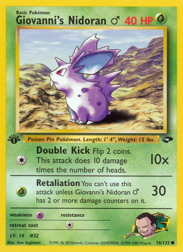 Giovanni's Nidoran ♂ Pokemon card