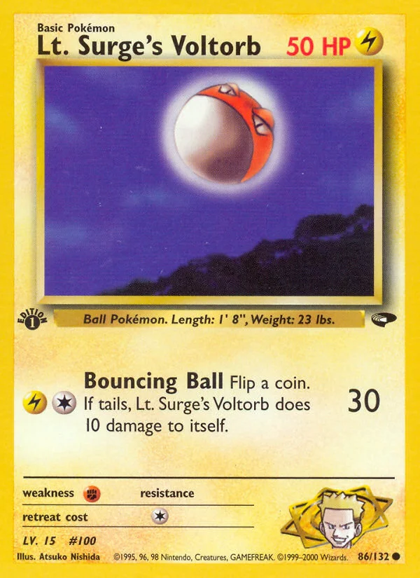 Lt. Surge's Voltorb Pokemon card