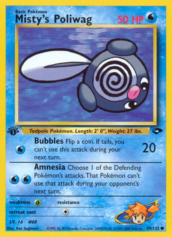 Misty's Poliwag Pokemon card