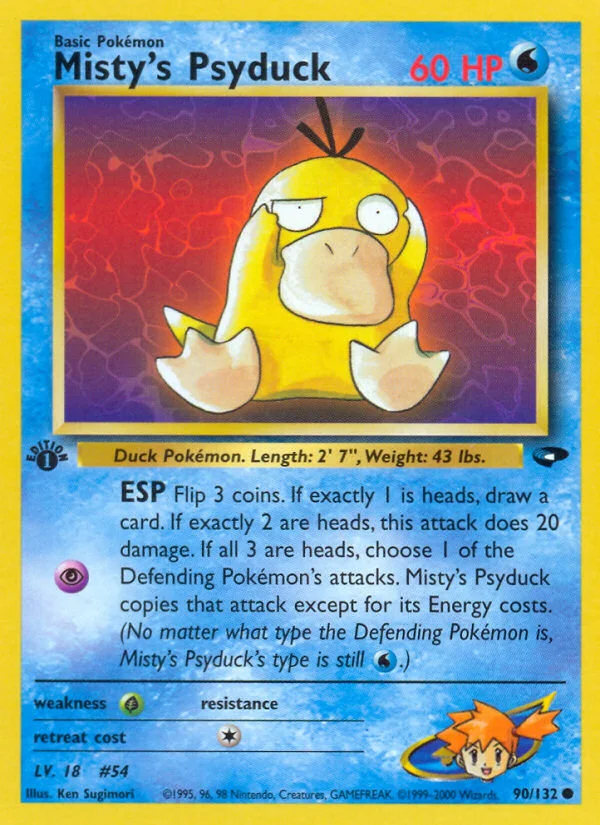 Misty's Psyduck Pokemon card