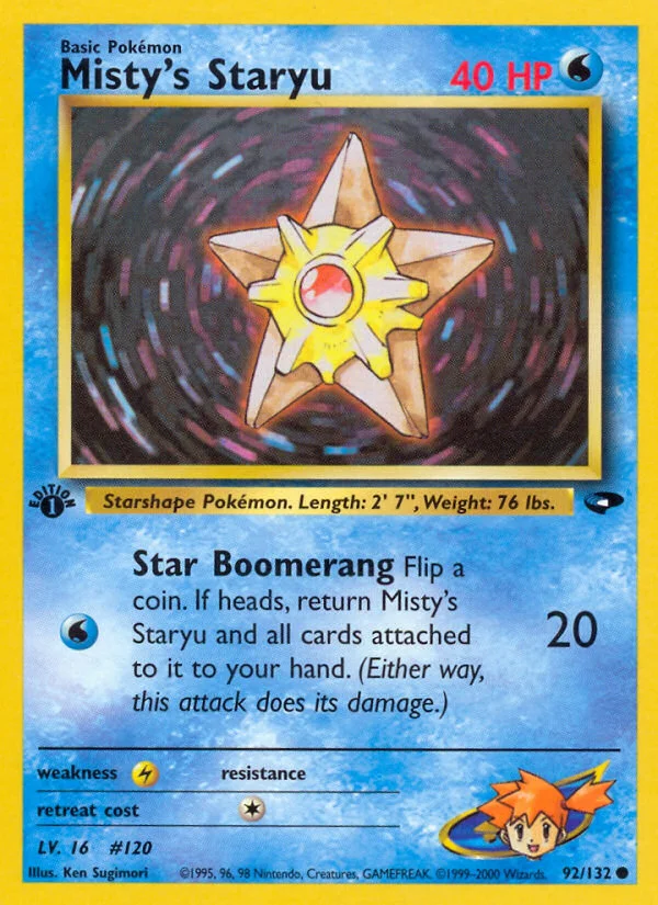 Misty's Staryu Pokemon card