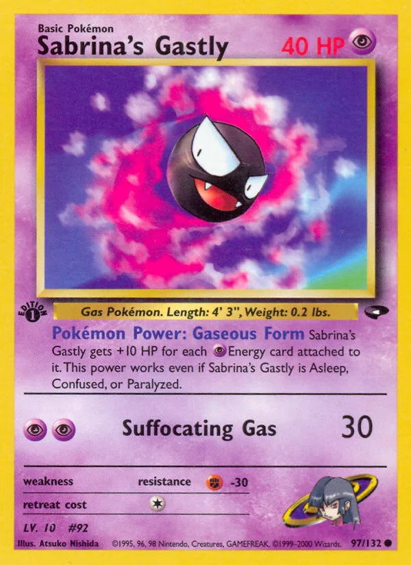 Sabrina's Gastly Pokemon card
