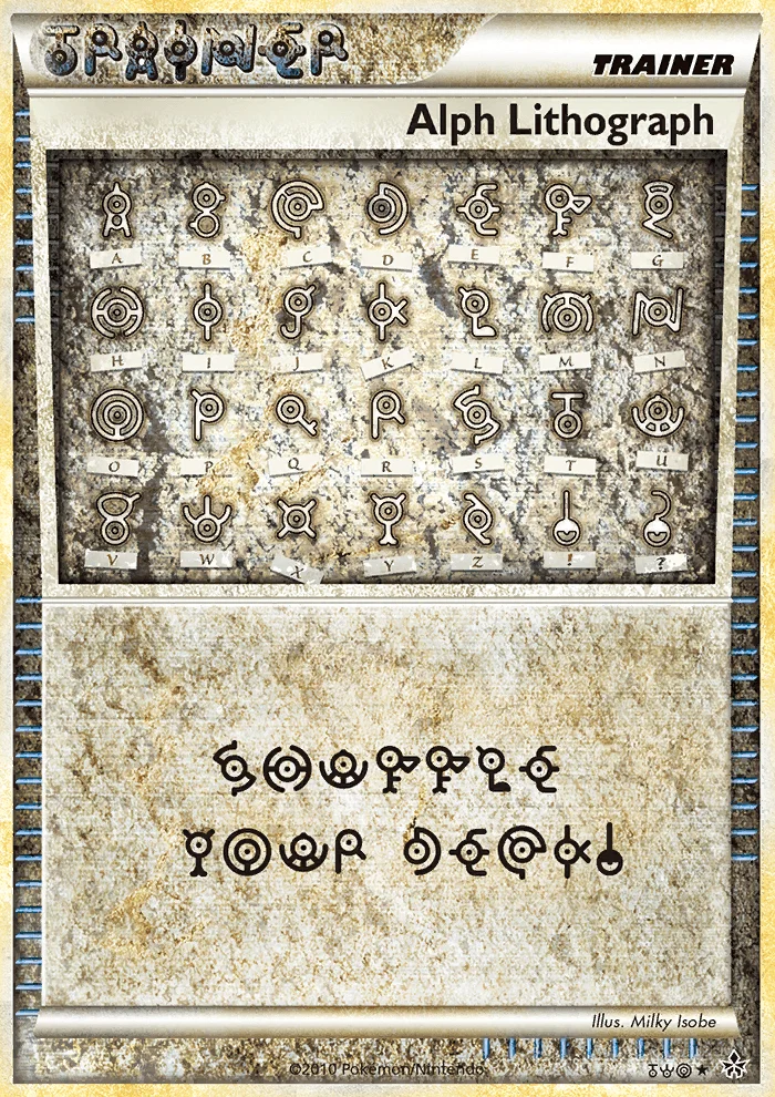 Alph Lithograph Pokemon card