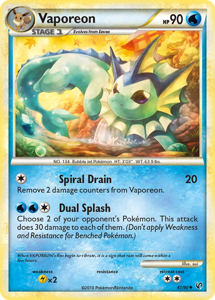 Vaporeon Pokemon card