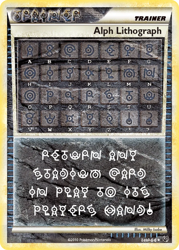 Alph Lithograph Pokemon card