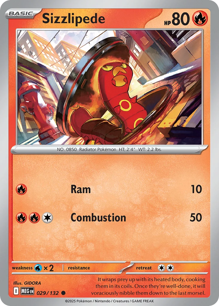 Sizzlipede Pokemon card