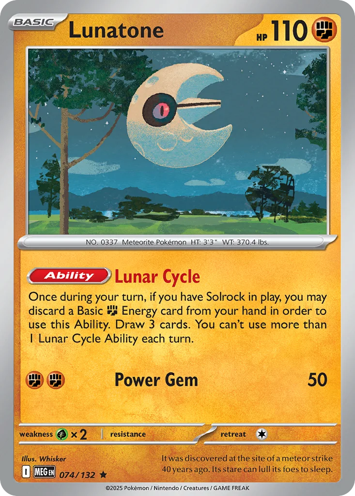 Lunatone Pokemon card