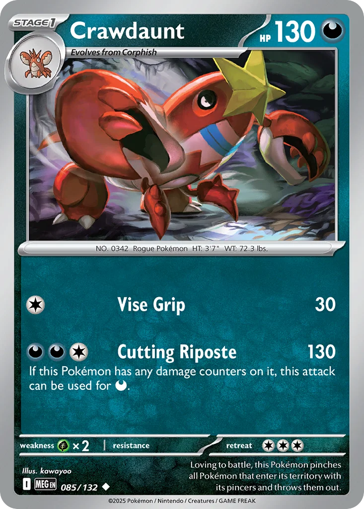 Crawdaunt Pokemon card