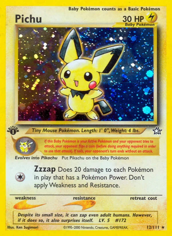 Pichu Pokemon card
