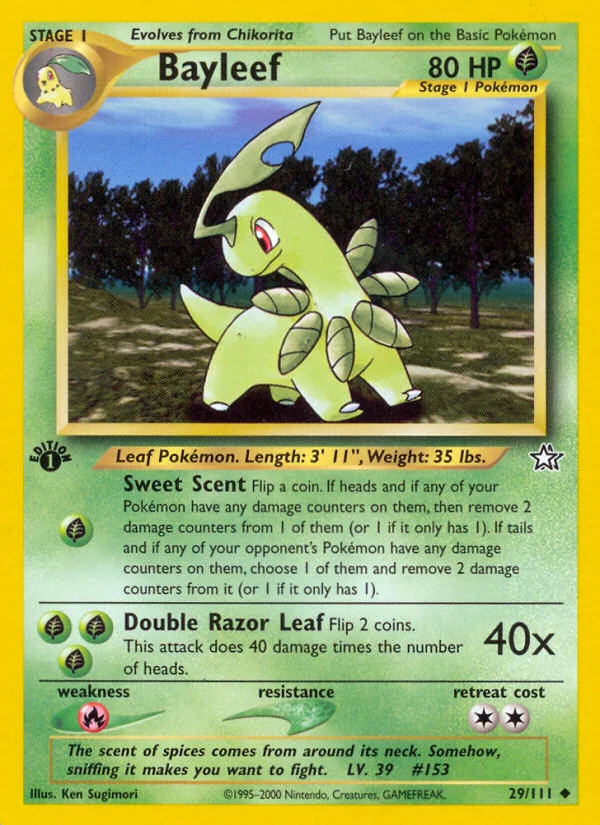 Bayleef Pokemon card