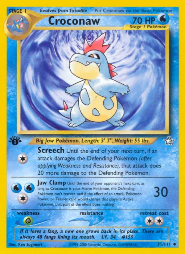 Croconaw Pokemon card