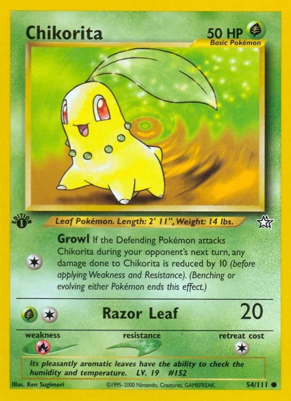 Chikorita Pokemon card