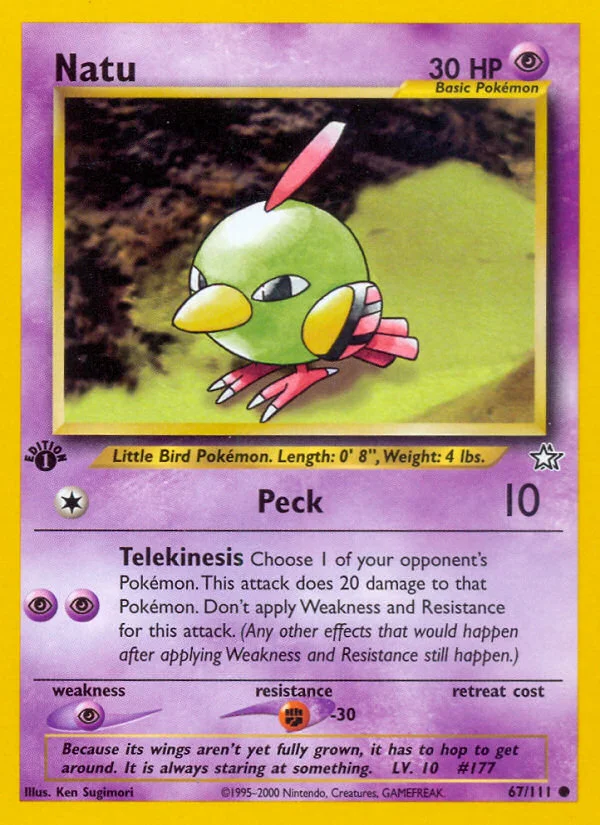 Natu Pokemon card