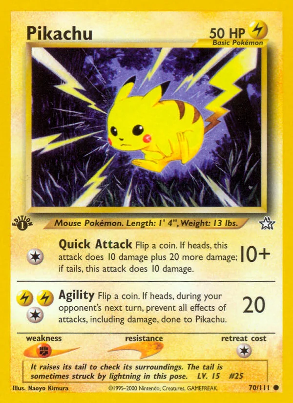 Pikachu Pokemon card