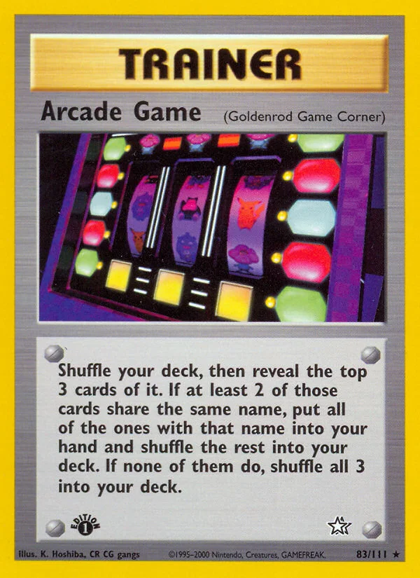 Arcade Game Pokemon card