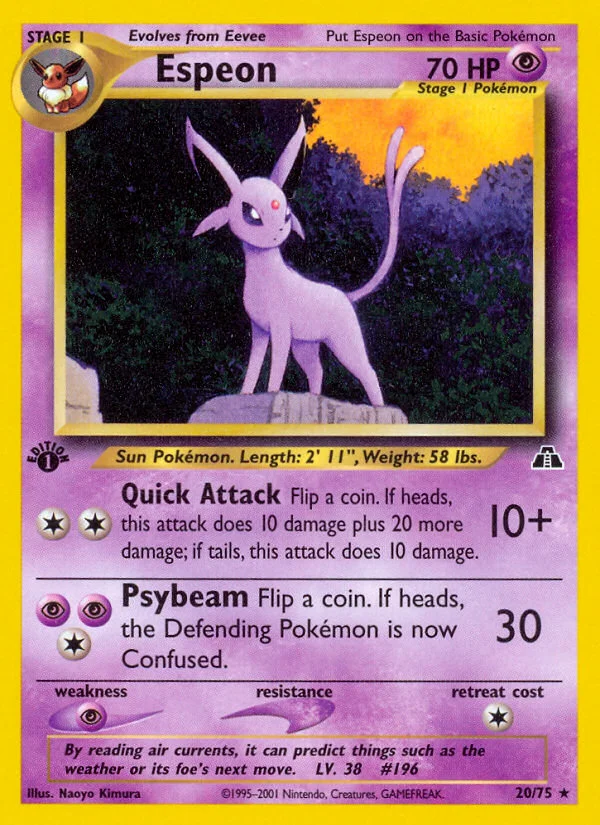 Espeon Pokemon card