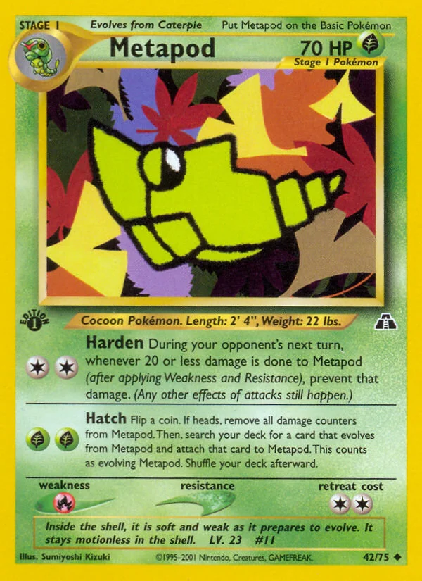 Metapod Pokemon card