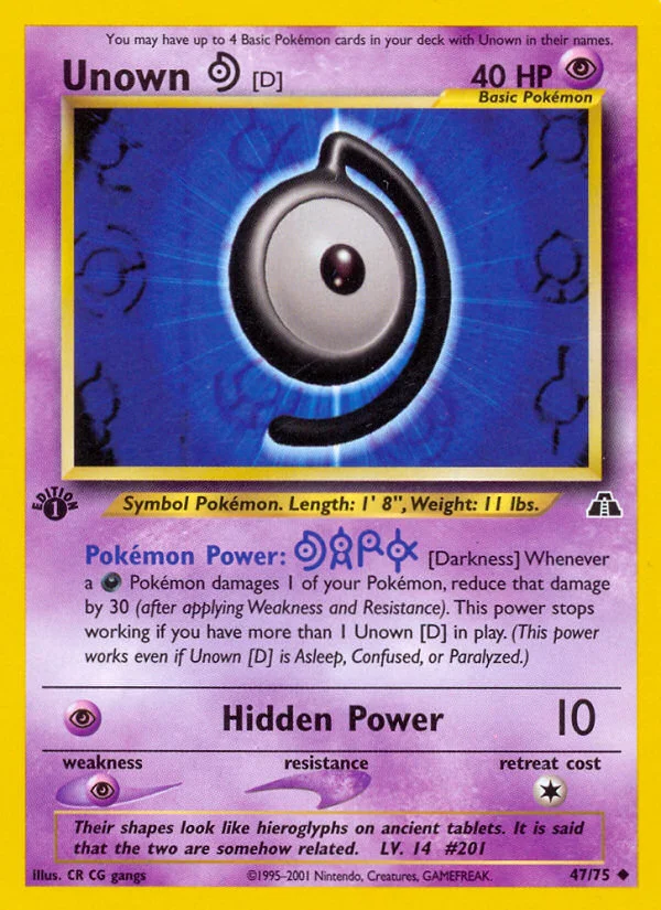 Unown [D] Pokemon card