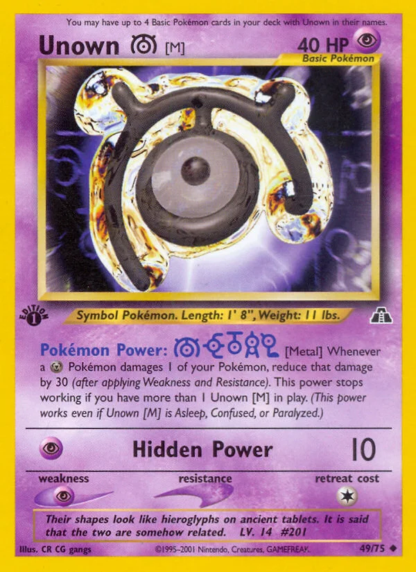 Unown [M] Pokemon card