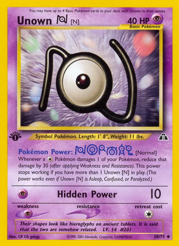 Unown [N] Pokemon card