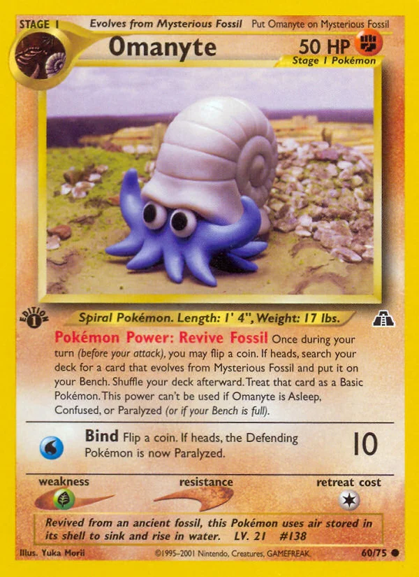 Omanyte Pokemon card