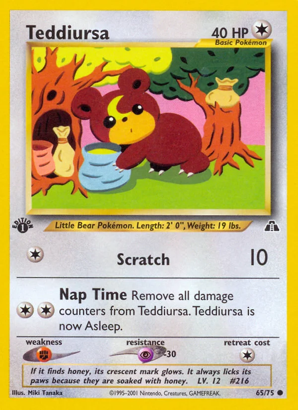 Teddiursa Pokemon card