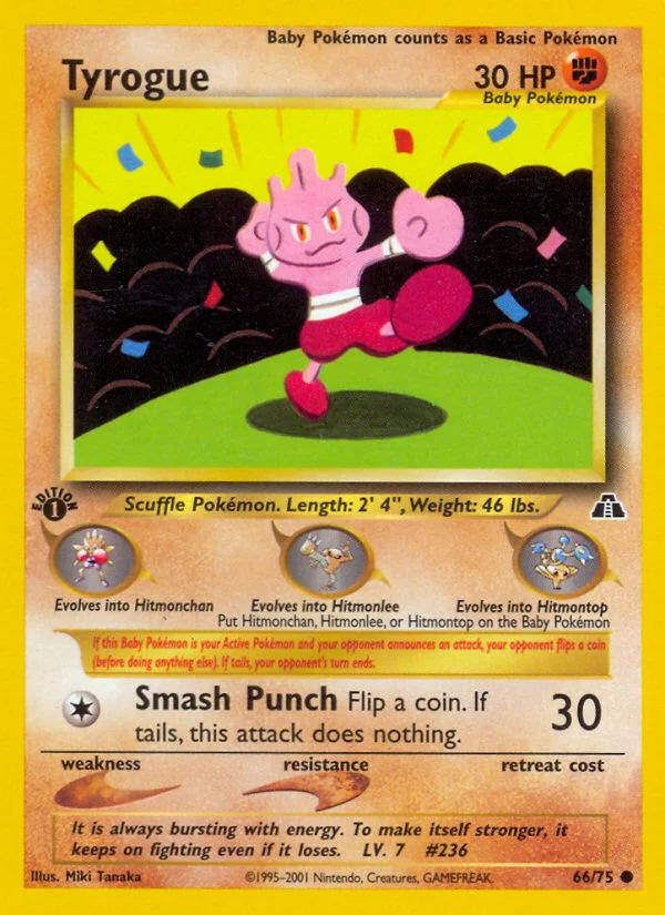 Tyrogue Pokemon card