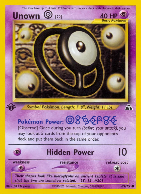 Unown [O] Pokemon card