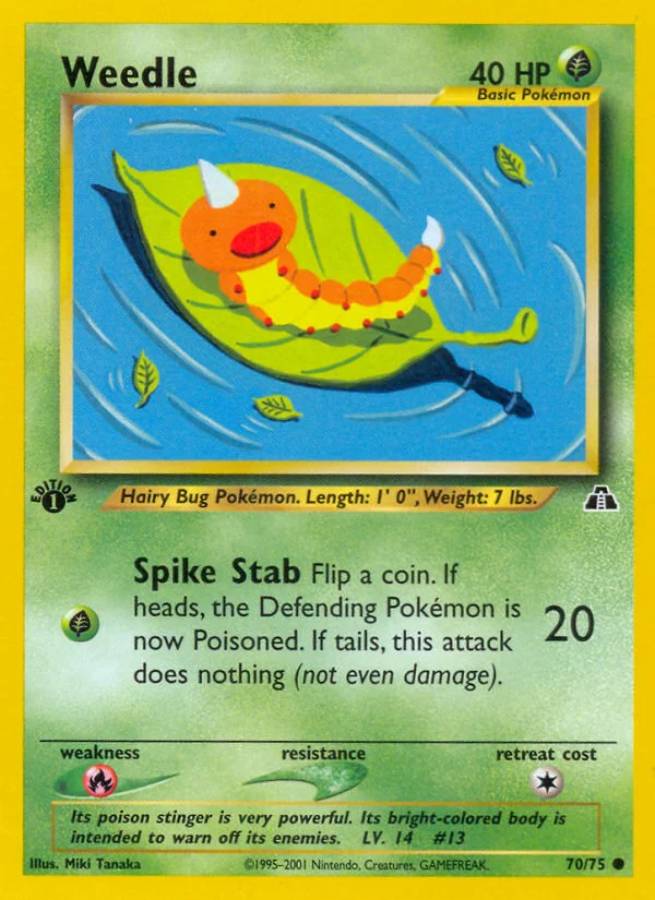 Weedle Pokemon card