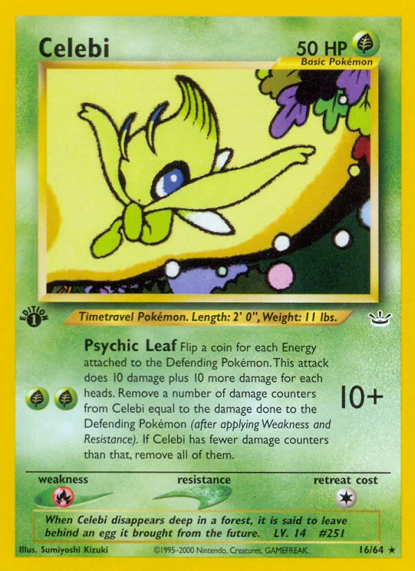 Celebi Pokemon card