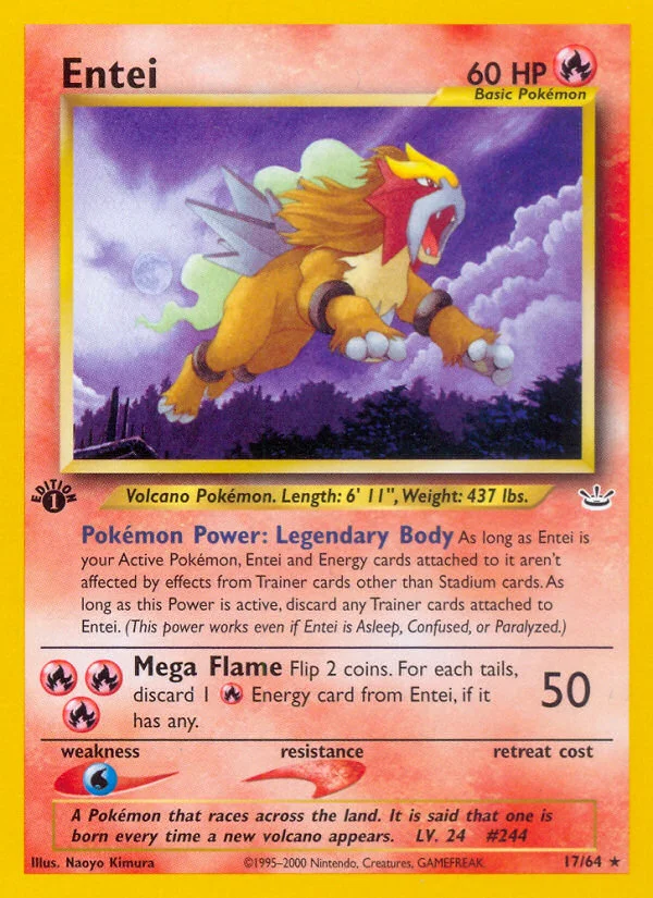 Entei Pokemon card