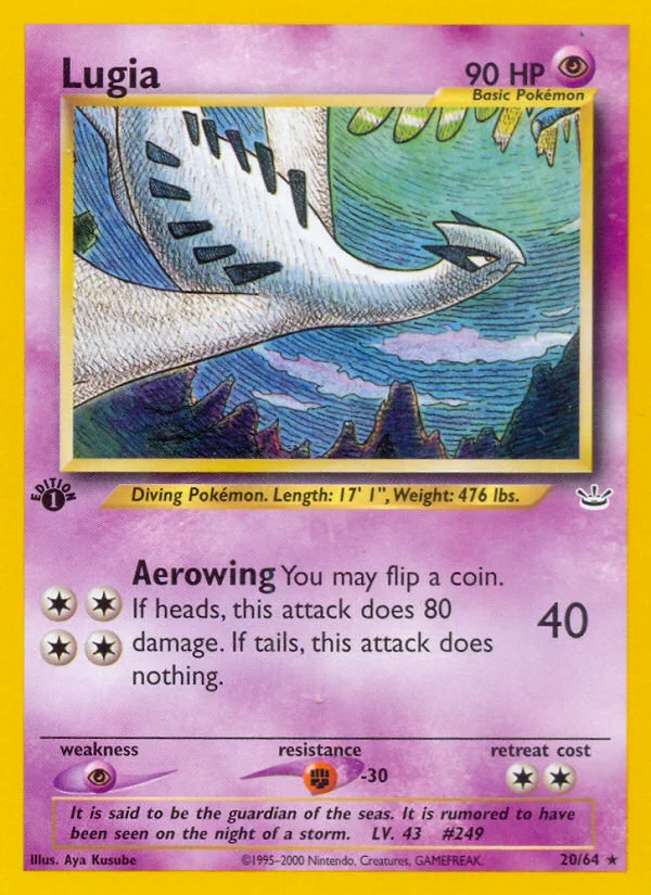 Lugia Pokemon card
