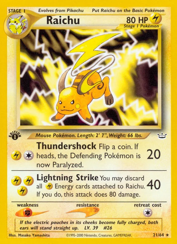 Raichu Pokemon card