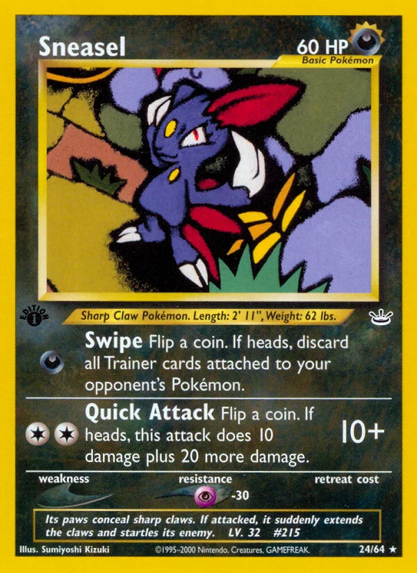 Sneasel Pokemon card