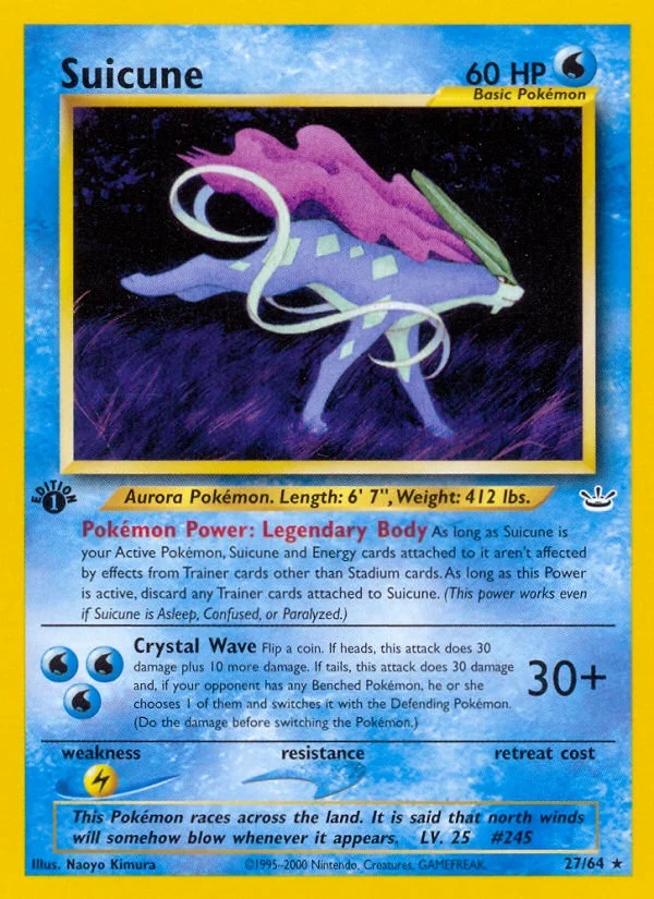 Suicune Pokemon card