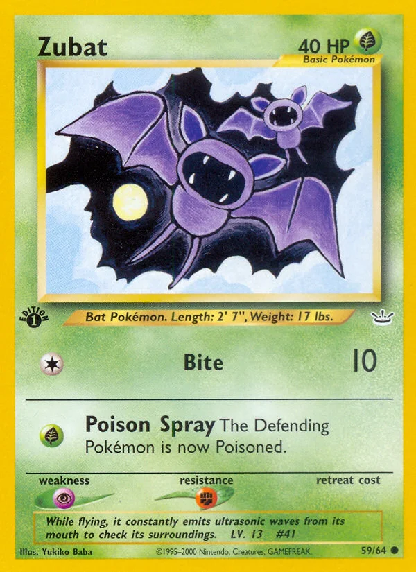Zubat Pokemon card