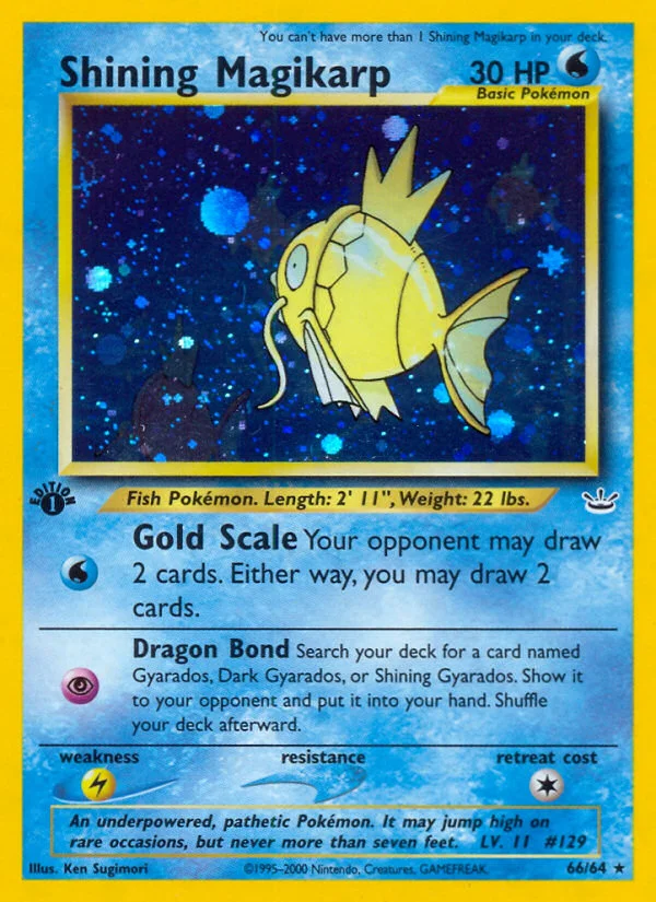 Shining Magikarp Pokemon card