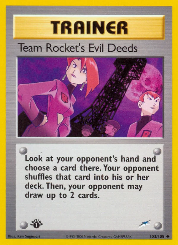 Team Rocket's Evil Deeds Pokemon card
