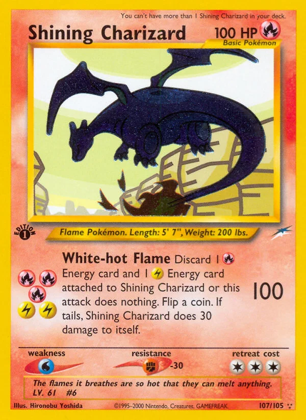 Shining Charizard Pokemon card