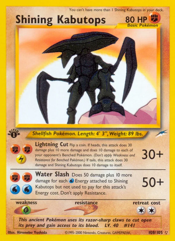 Shining Kabutops Pokemon card