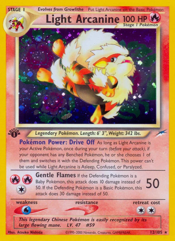 Light Arcanine Pokemon card